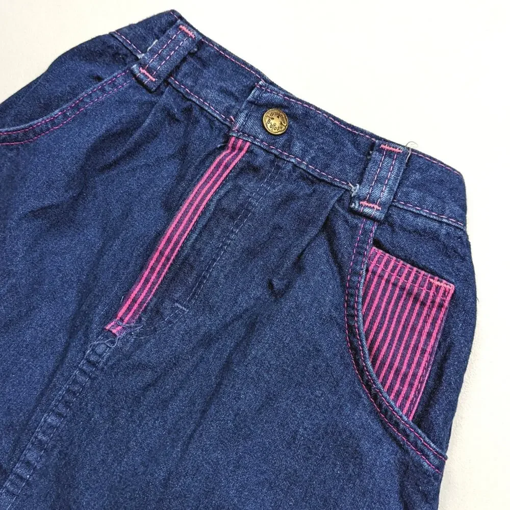 Vintage Oshkosh B'gosh Skirt Girls Size 6 Blue Denim Ruffle 90s